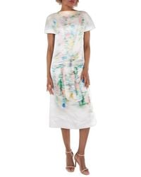 Loewe - Attern-Printed Short-Sleeved Silk Dress, Brand Size 38 (Us - Lyst