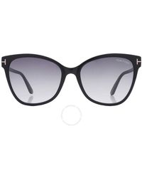 Tom Ford - Ani Gradient Cat Eye Sunglasses Ft0844 01b 58 - Lyst