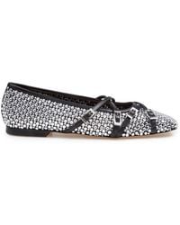 Mach & Mach - Crystal Net Ballet Flats - Lyst