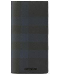 Burberry - Check Leather Long Wallet - Lyst