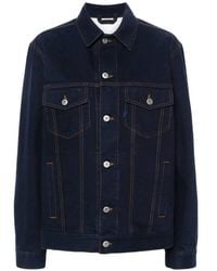 Burberry - Logo-Patch Denim Jacket, Brand Size 4 Us - Lyst