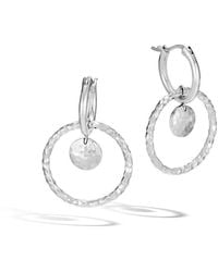 John Hardy - Dot Sterling Interlink Hammered Hoop Drop Earrings - Lyst