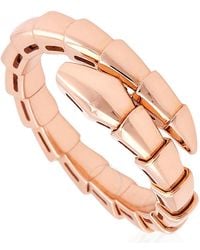 BVLGARI - Serpenti Viper One-Coil 18 Kt Rose Ring - Lyst
