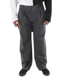 Burberry - Pfd Wool Wide-Leg Panel Detail Trousers, Brand Size 50 (Waist - Lyst