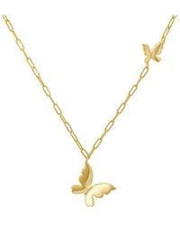 Kylie Harper - 14K Over Paper Clip Butterfly Necklace - Lyst