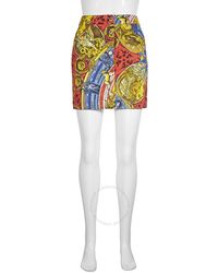 Moschino - Printed Denim Twill Skirt - Lyst