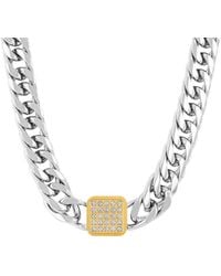 Robert Alton - 1/2Ctw Diamond With Finish Stainless Steel 20" Chain - Lyst