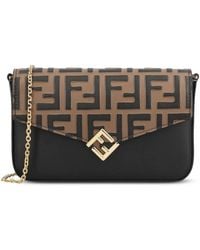 Fendi - Ff Diamonds Compact Wallet On Chain - Lyst