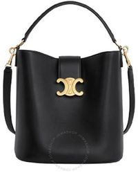 ショルダーバッグ・ポシェット CELINE Louise Small leather bucket bag black Celine Mini Bucket Louise in Black | Lyst