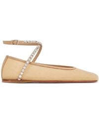 AMINA MUADDI - Crystals Ane Mesh Ballet Flats - Lyst