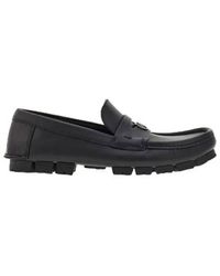 Ferragamo - Driver Loafers With Gancini Ornament - Lyst