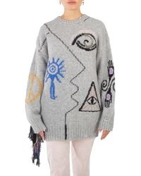 Stella McCartney - Folk Artwork Wool Blend Knit Sweater - Lyst