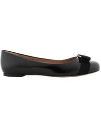 Ferragamo - Ferragamo Ladies Patent Vara Bow Ballerina Shoes - Lyst