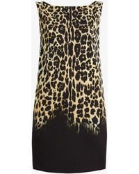Roberto Cavalli - Queen Of Sicily-Print Mini Dress, Brand Size 44 Us - Lyst