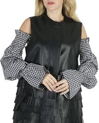 Burberry - Gingham Cotton Puff Sleeves - Lyst