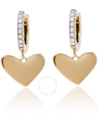 Kendra Scott - Ari 14k Yellow Gold White Diamond huggie Earrings 4217719311 - Lyst