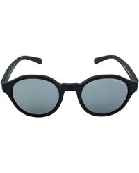 Armani Exchange Grey Mirrored Black Wayfarer Sunglasses - Blue