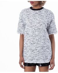 Balmain - Short Sleeve Tweed T Shirt, Brand Size 38 (Us - Lyst
