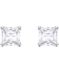 Swarovski - Ladies Rhodium-Plated Attract Crystal Stud Earring - Lyst