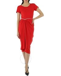 Marni - Ladies Ruched Cut-Out Round Neck Midi Dress, Brand Size 38 (Us Size 4) - Lyst