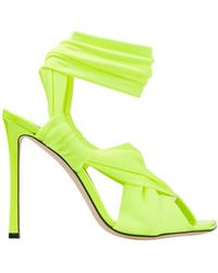 Jimmy Choo - Neoma 110 Glossy Jersey Sandals, Brand Size 39.5 Us - Lyst