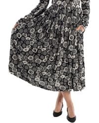 Y's Yohji Yamamoto - Asymmetrical Abstract Patterned Midi Skirt, Brand Size 2 - Lyst
