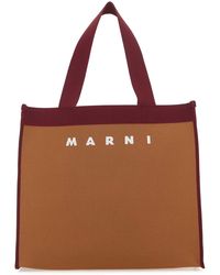 Marni - Two-Tone Fabric Medium Shopping Bag - Lyst