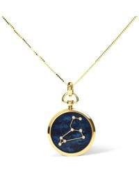 Haus of Brilliance - 18k Gold Diamond Leo Constellation With Blue Enamel 18" Inch Pendant Necklace - Lyst
