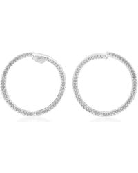 Swarovski - Dextera Pierced Earrings Hoop Rhodium Shiny Crystal - Lyst