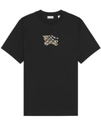 Burberry - Ekd Embroidered Check Cotton T-Shirt - Lyst
