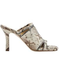 Burberry - 85Mm Snakeskin Leather Sandals, Brand Size 40.5 Us - Lyst