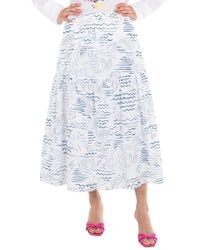 KENZO - Dark Wave Mermaid Print A-Line Skirt, Brand Size 38 (Us - Lyst