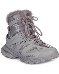 Balenciaga - Track Hike Faux Fur-Lined Sneakers - Lyst