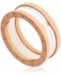 BVLGARI - B.Zero1 18K And Ceramic 2-Band Ring - Lyst