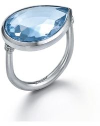 Baccarat - Ring Pear Large Size Silver Light Blue Crystal - Lyst