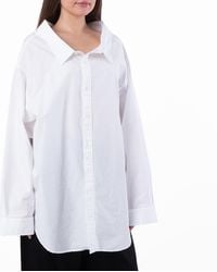 Balenciaga - Balenciga Oversized Off Shoulder Cotton Poplin Shirt, Brand Size 36 Us - Lyst