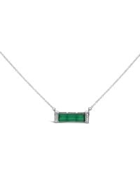 Haus of Brilliance - Sterling Diamond Accent And Agate Bar Pendant Necklace - Lyst