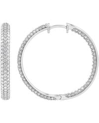 Brilliant Diamond - 14Kt 3.00 Carat Lab Grown Diamond Hoop Earrings For - Lyst