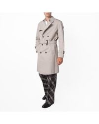 Burberry - Heron Cotton Blend Trench With Check Lining, Brand Size 46 Us - Lyst