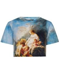 Roberto Cavalli - Wild Leda Print Cotton T-Shirt, Brand Size 42 Us - Lyst