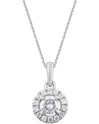 Brilliant Diamond - 0.50 Carat, 14K Prong Set Round-Cut Solitaire Lab-Grown Diamond Pendant Necklace (J, Vs-Si2) - Lyst