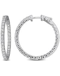 Created Forever - 3 1/3 Ct Lab Grown Diamond Tw Hoop Earrings 14K - Lyst