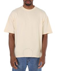 424 - Cream Box Logo Embroidered Essential T-shirt - Lyst