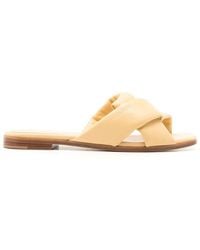 Ferragamo - Ferragamo Alrai Knott Strap Nappa Slides - Lyst