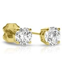 Tresorra - 14K Round Cut Earth Mined Diamond Stud Earrings - Lyst