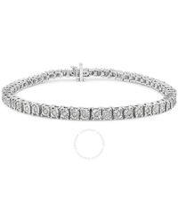 Haus of Brilliance - 925 Sterling 1.0 Cttw Diamond Square Frame Miracle-Set Tennis Bracelet (I-J Color, I3 Clarity) - Lyst