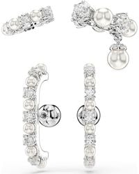 Swarovski - Matrix Crystal Pearl Cuff Earrings Set - Lyst