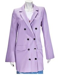 Filles A Papa Ladies Purple Wool Double Breasted Long Coat, Brand