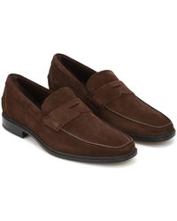 Tod's - Fondo Gomma Suede Penny Loafers - Lyst