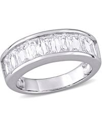 Amour - 2 3/4 Ct Tgw Baguette-Cut Created Sapphire Semi-Eternity Anniversary Band - Lyst
